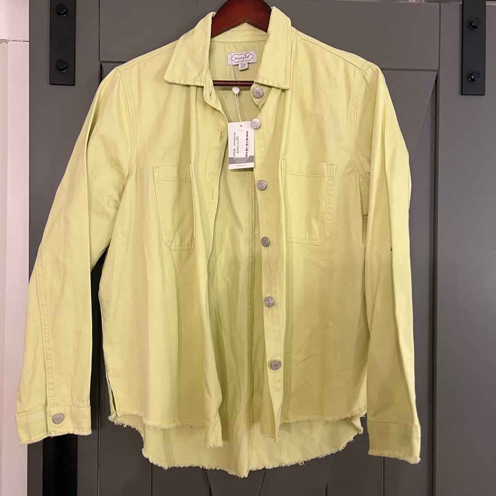 Mud Pie Lime green Button-Up Shirt/Shackett- women’s size S/M